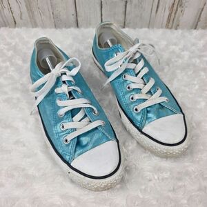 Converse Chuck Taylor All Star Metallic Turquoise Low Top Sneakers Size 9